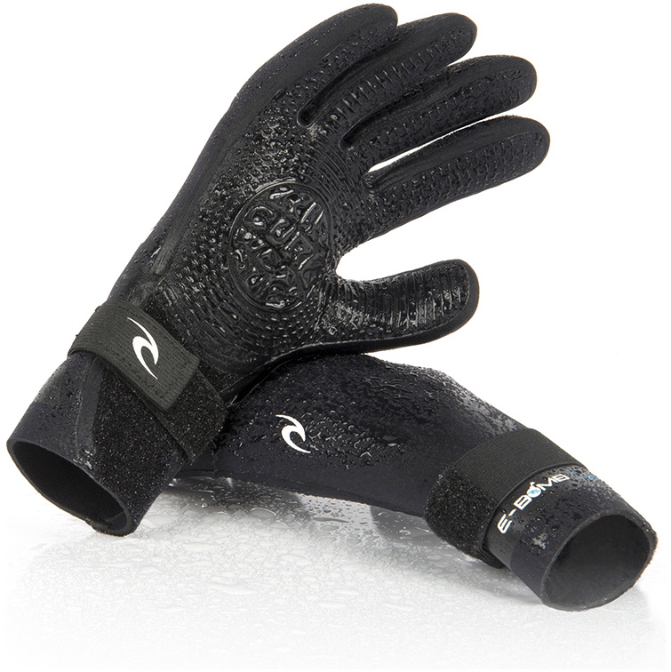 2026 Rip Curl E-Bomb 2mm 5 Finger Neoprene Gloves Black WGL5SE
